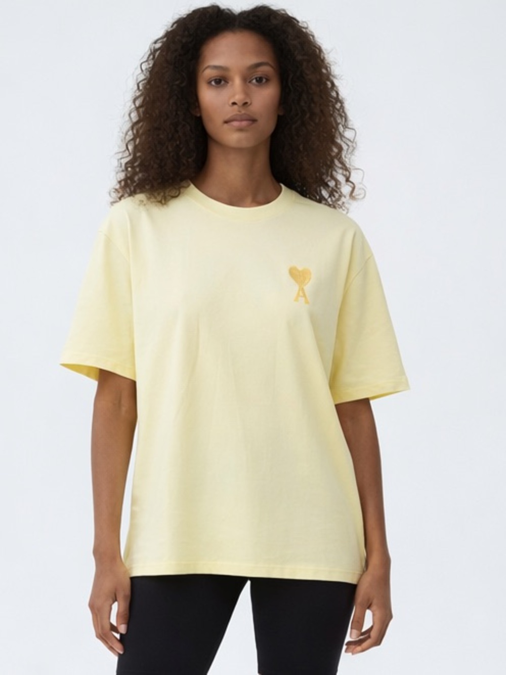 AMI Paris Ami de Coeur T-Shirt Yellow XXL Unisex Oversized
